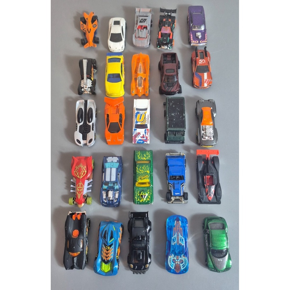 Hot Wheels Mixed Lot of 25 Die-Cast Cars Trucks Vehicles